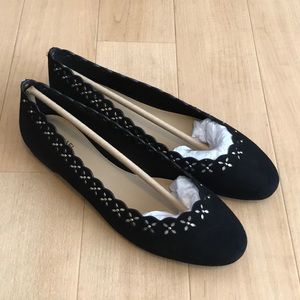 Michael Kors Black Flats with Gold Detail